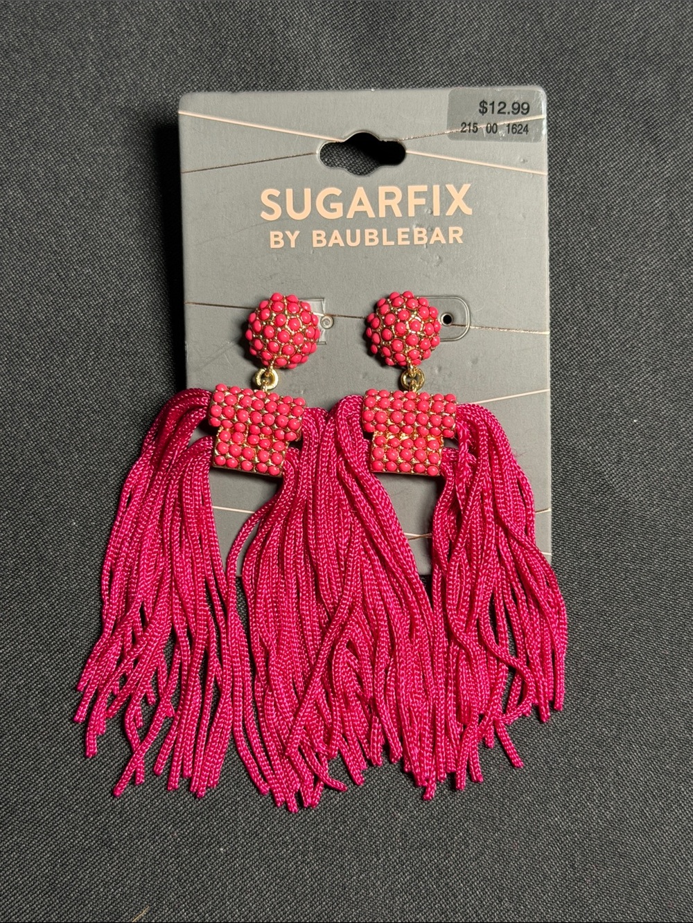 BaubleBar Pink Tassel Drop Earrings